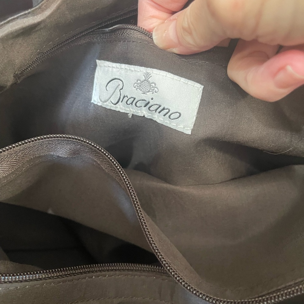 Chic Herringbone Tote Bag with Button Accents - Picture 11 of 13